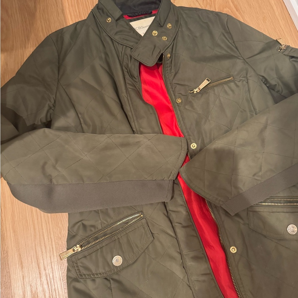 BCBG Green Quilted Spring Jacket /women’s size M